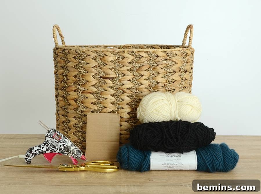 DIY Fringe Basket Project in Progress