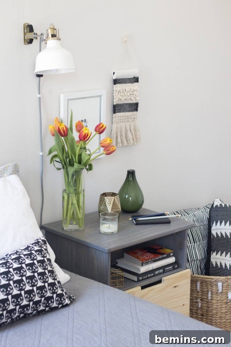 IKEA nightstand hack featuring the Tarva