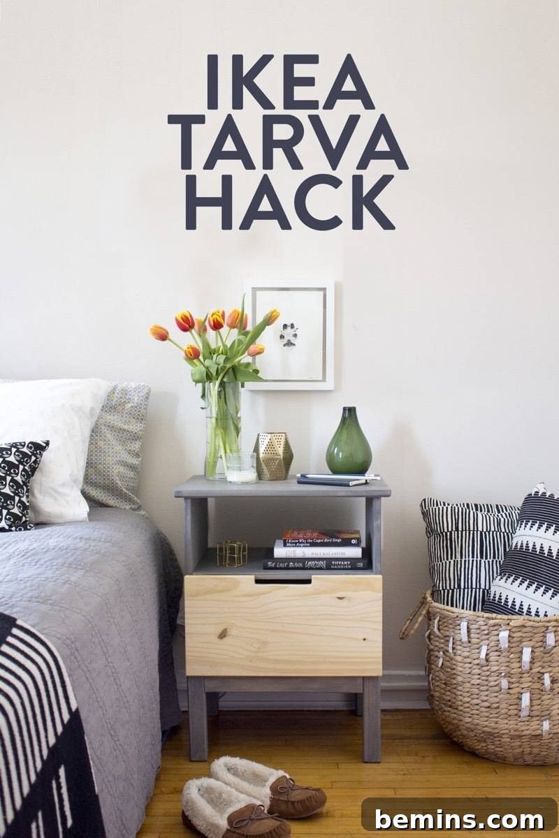 How to create a cutout drawer handle, featuring the IKEA Tarva nightstand