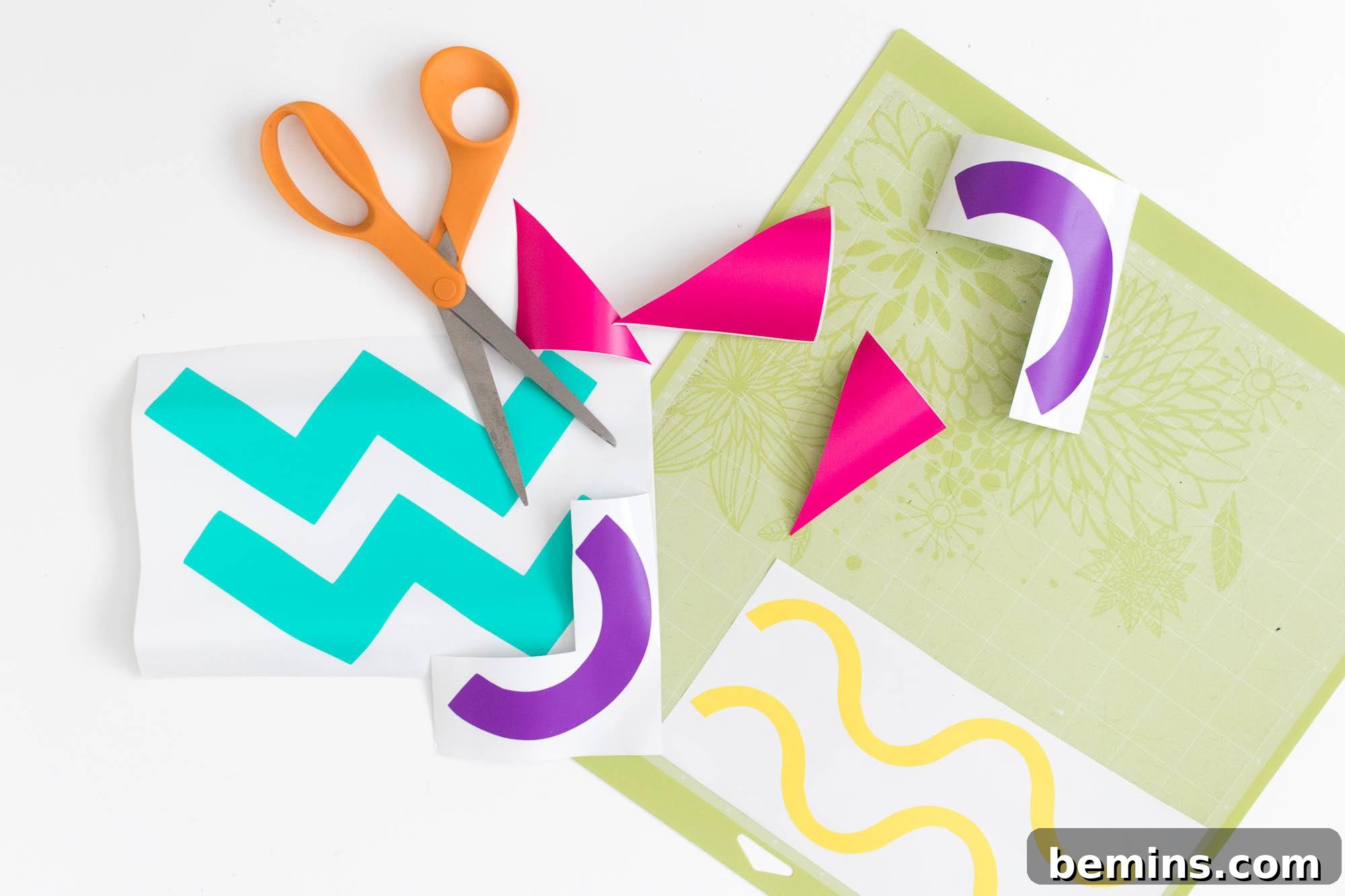 Paper with Zigzags and Wavy Lines with Scissors