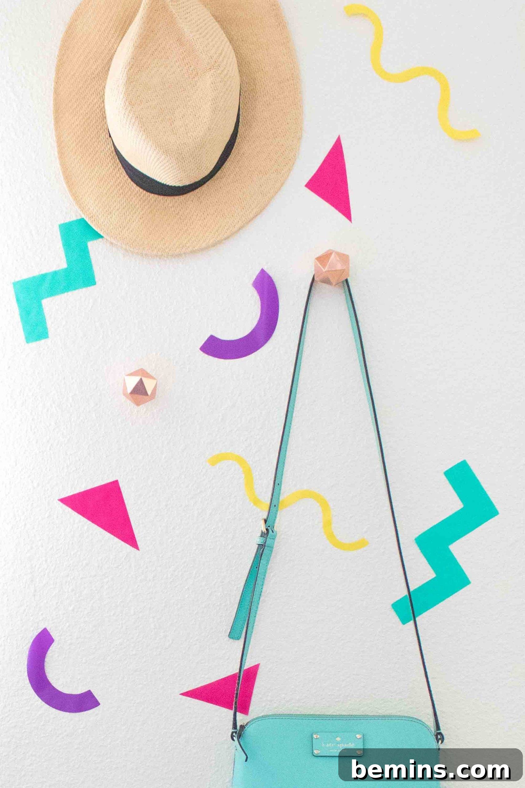 Colorful Decorative Designs on a White Wall
