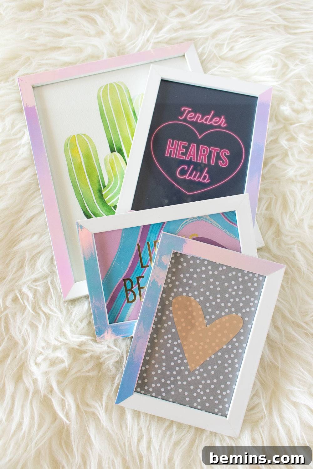Picture frame makeover ideas - Photo via Club Crafted