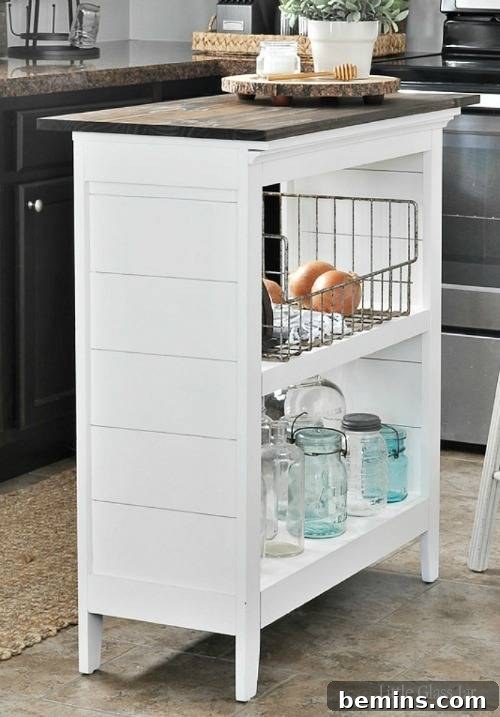 Upcycled Bookshelf Kitchen Island