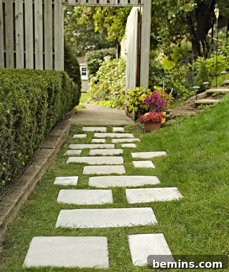 Stepping Stone Paver Walkway