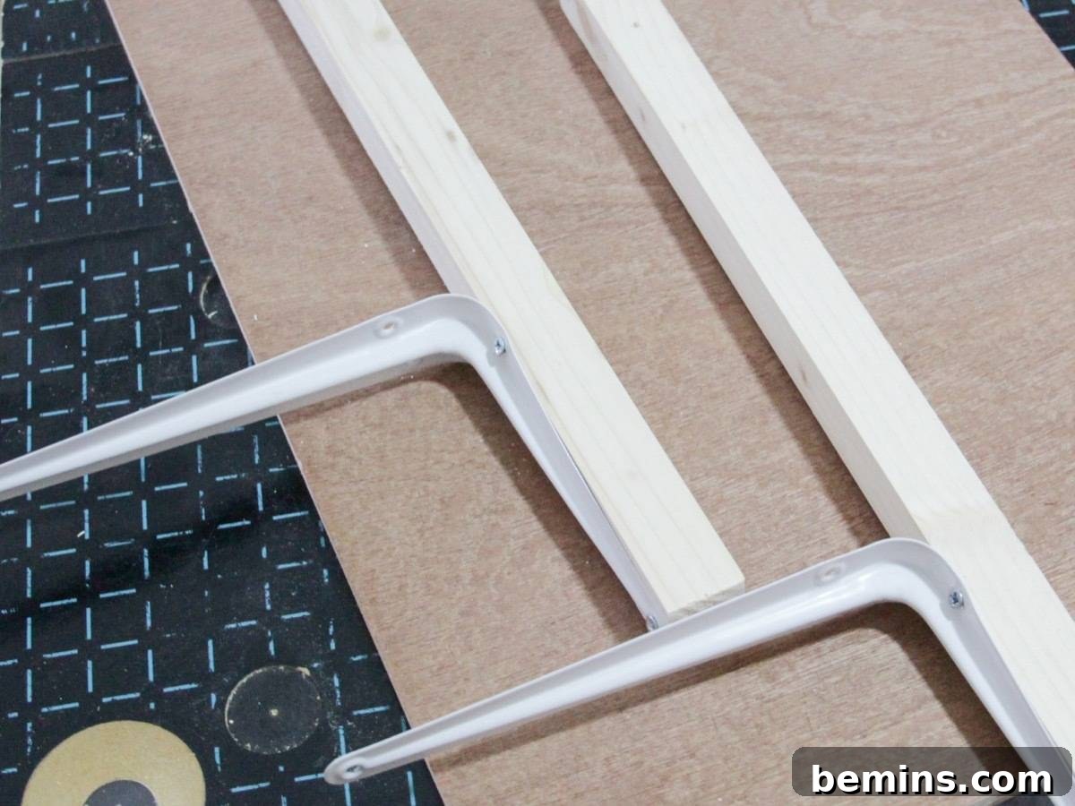 Step 3: Attach Shelf Brackets to Furring Strips