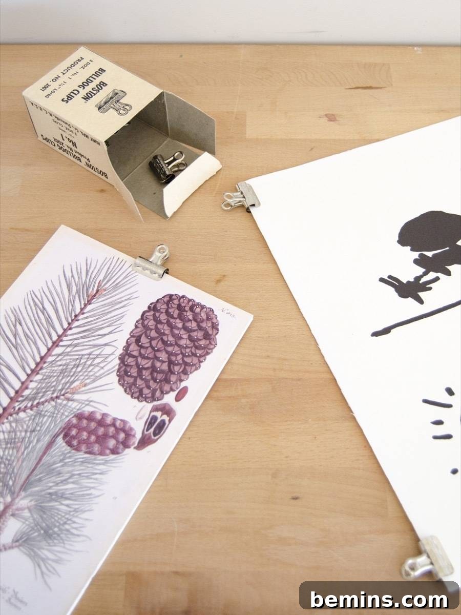 Frame-Free Gallery Wall: Using Clips to Create a Minimalist Aesthetic