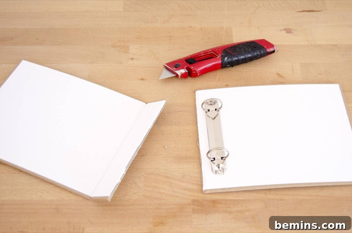 Office Supply Art: Transforming a Binder into a Unique Wall Hanging