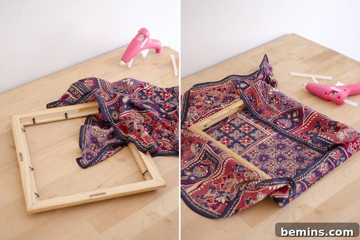 Scarf and Frame Art: A Simple DIY Project for Adding Texture to Your Gallery Wall