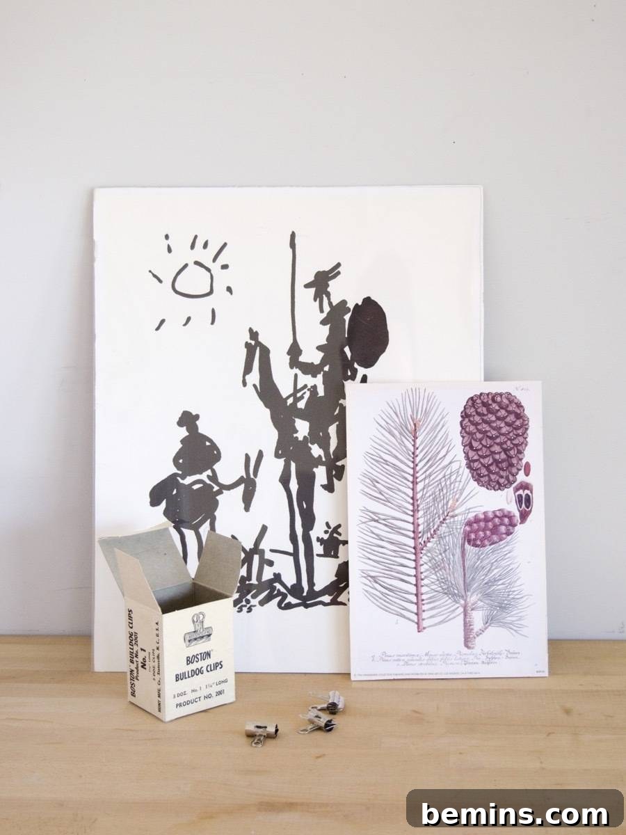 Bulldog Clips for Art: Hanging Prints Without Frames for a Modern Look