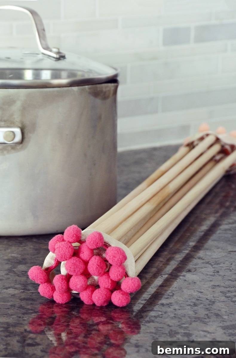 Roll-Up Dish Drying Rack Made from Dowels and Ribbon