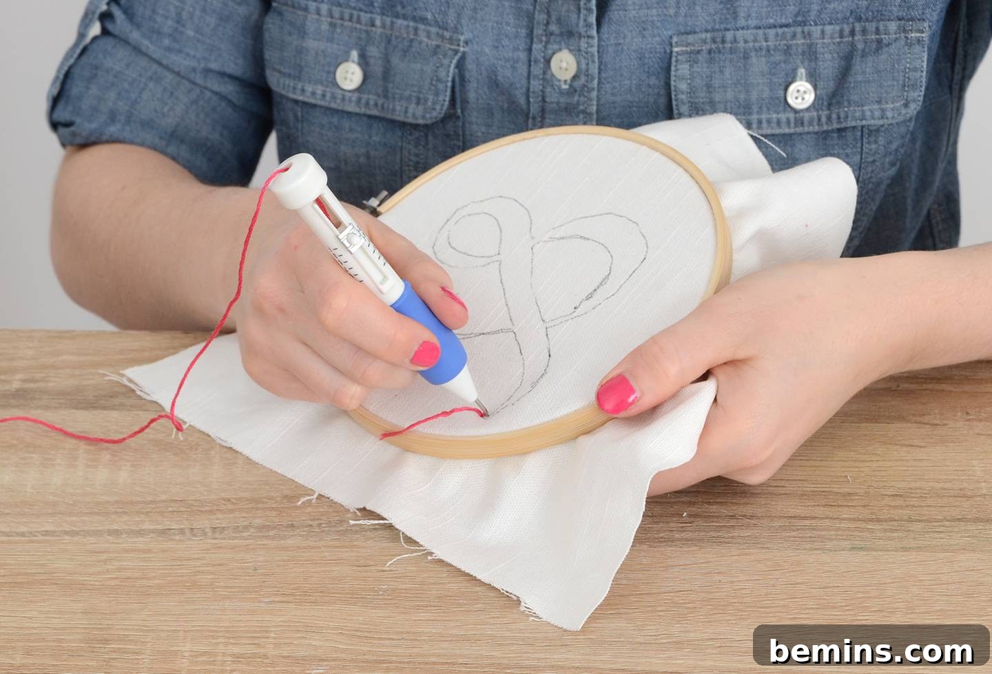 Starting the Punch Needle Embroidery