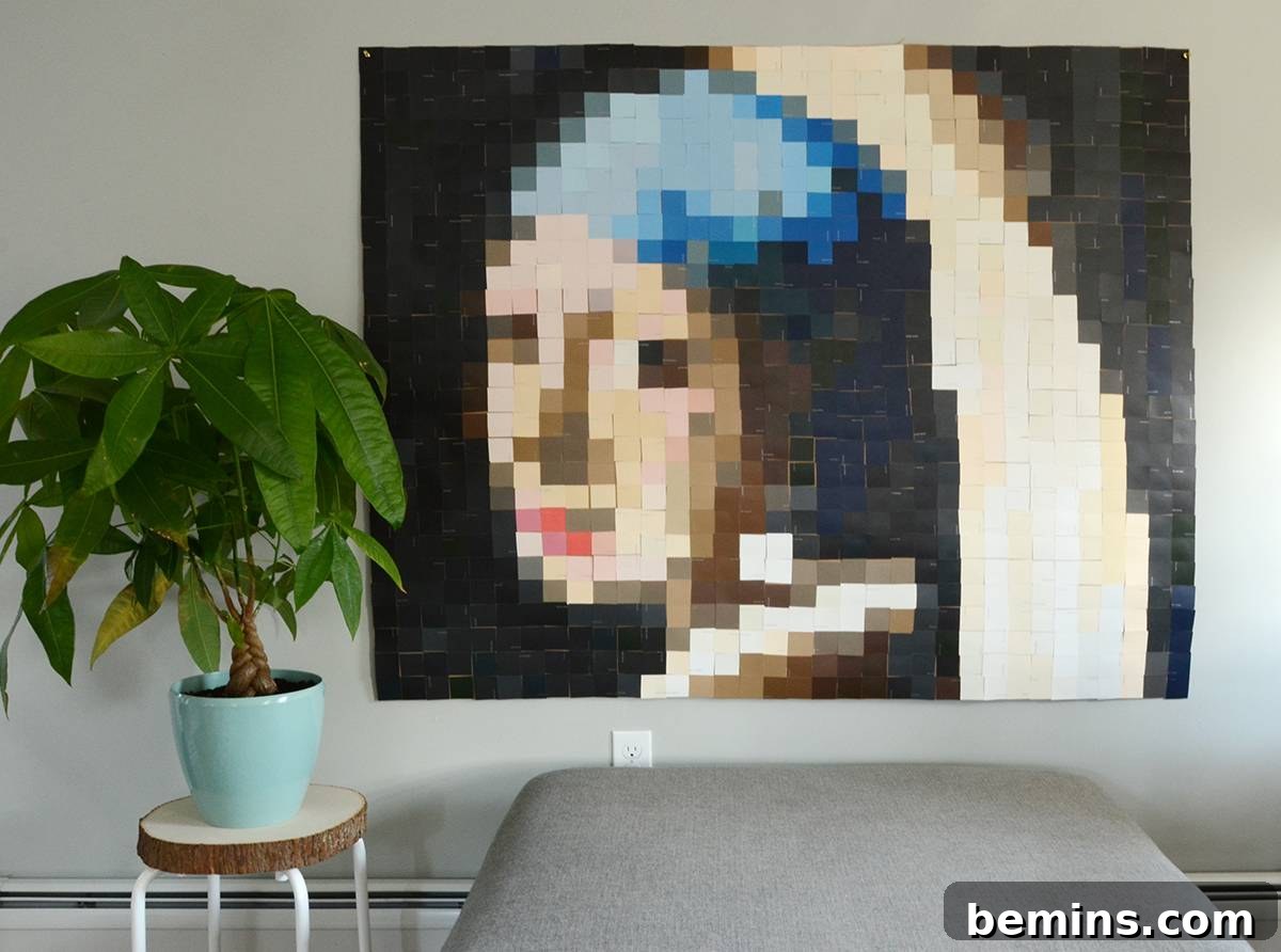 Paint chips as wall decor