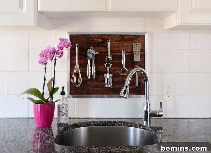 DIY kitchen utensil wall art