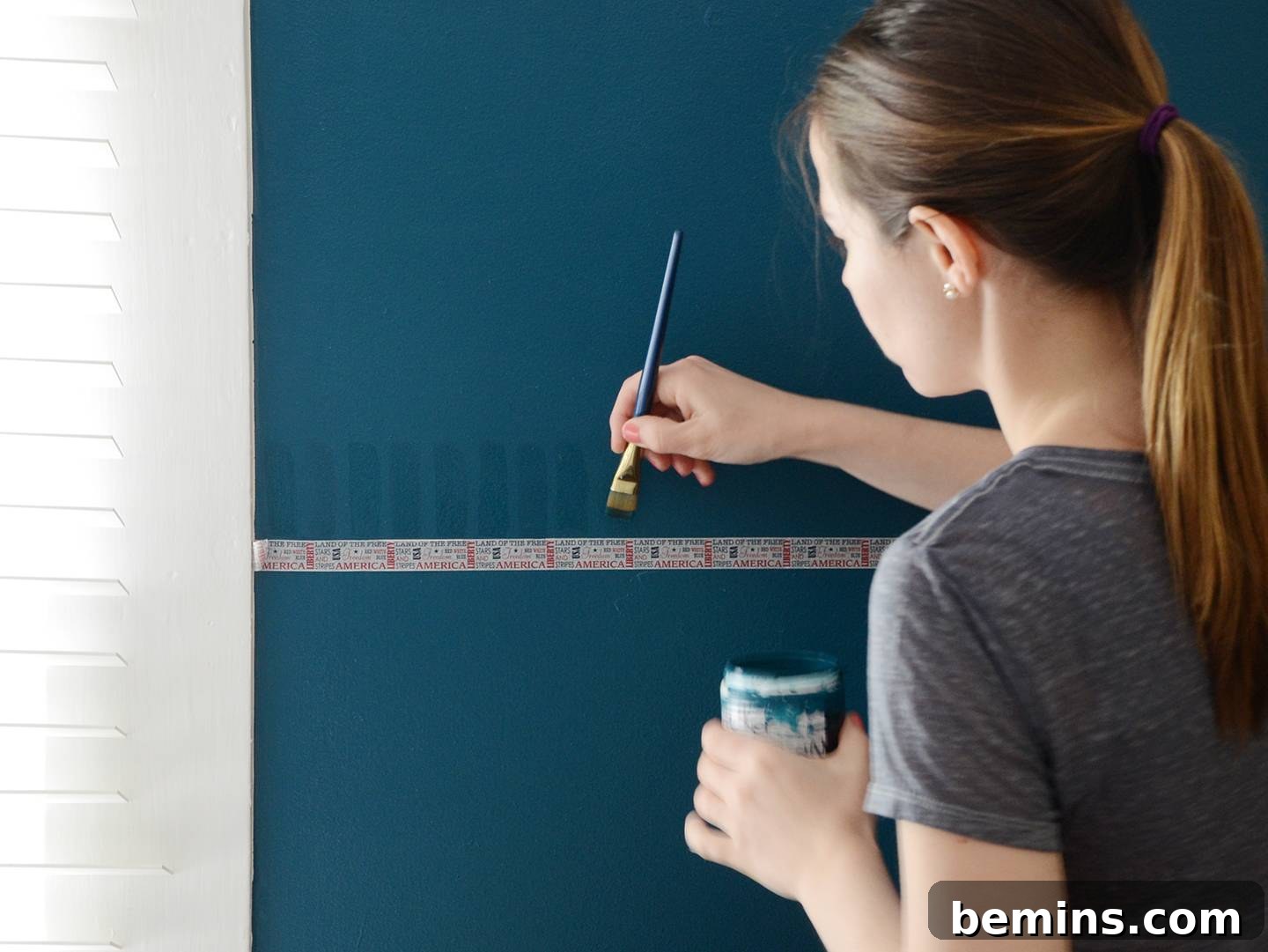 Applying Washi Tape to Create a Guideline