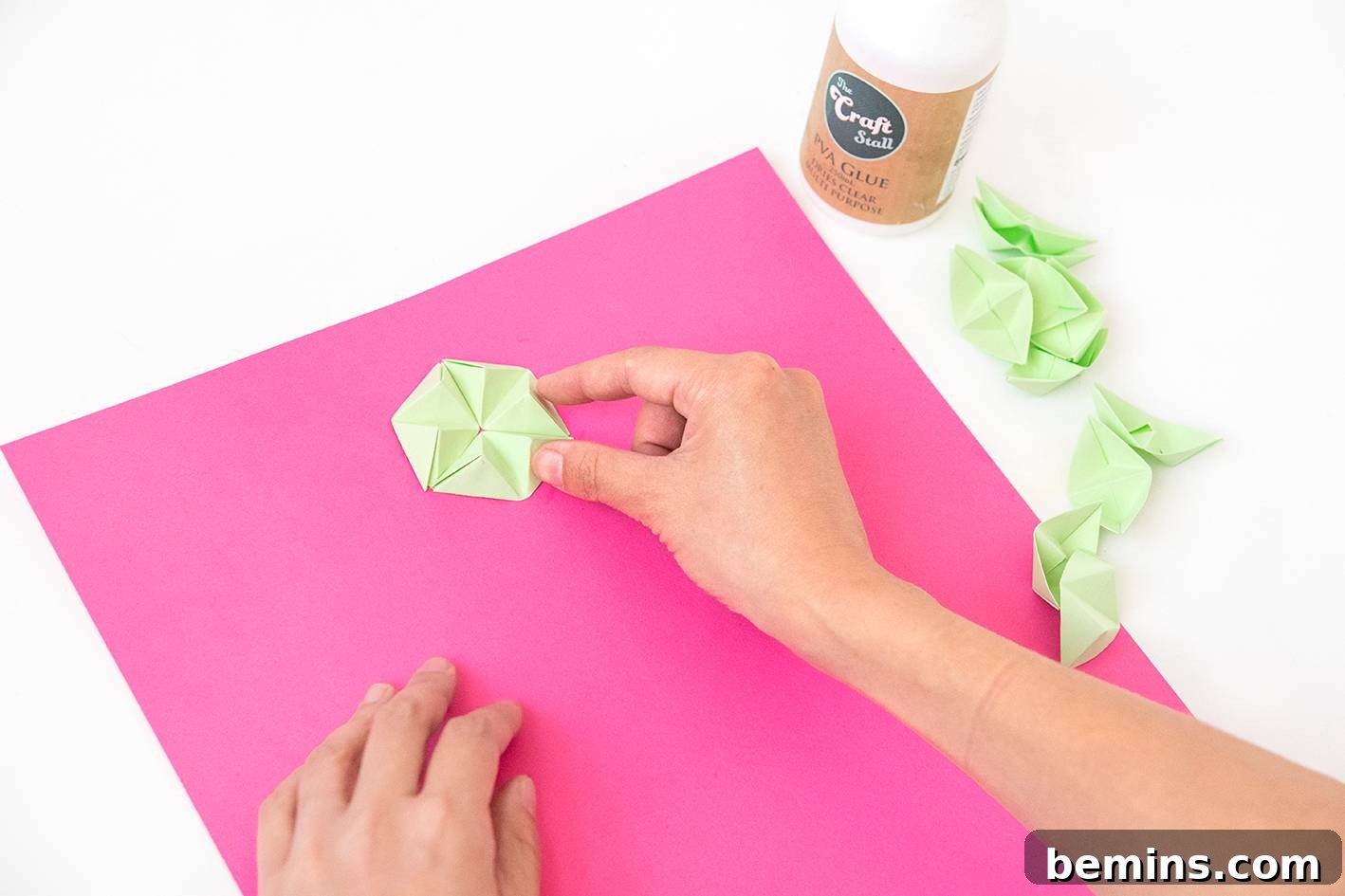 Gluing the Origami Pyramids - Step 1