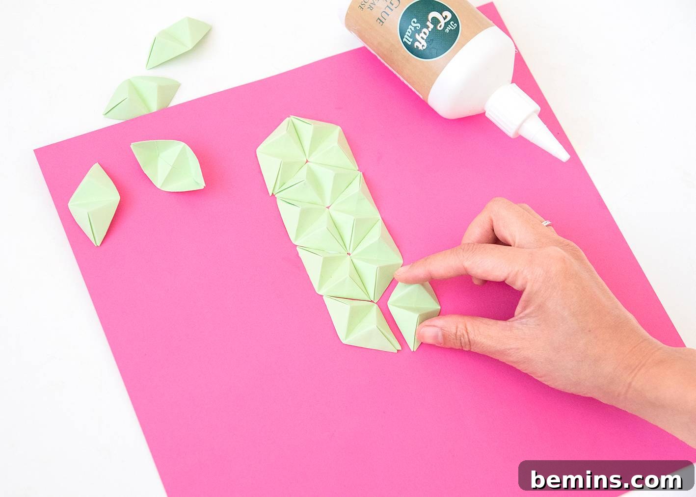 Gluing the Origami Pyramids - Step 2