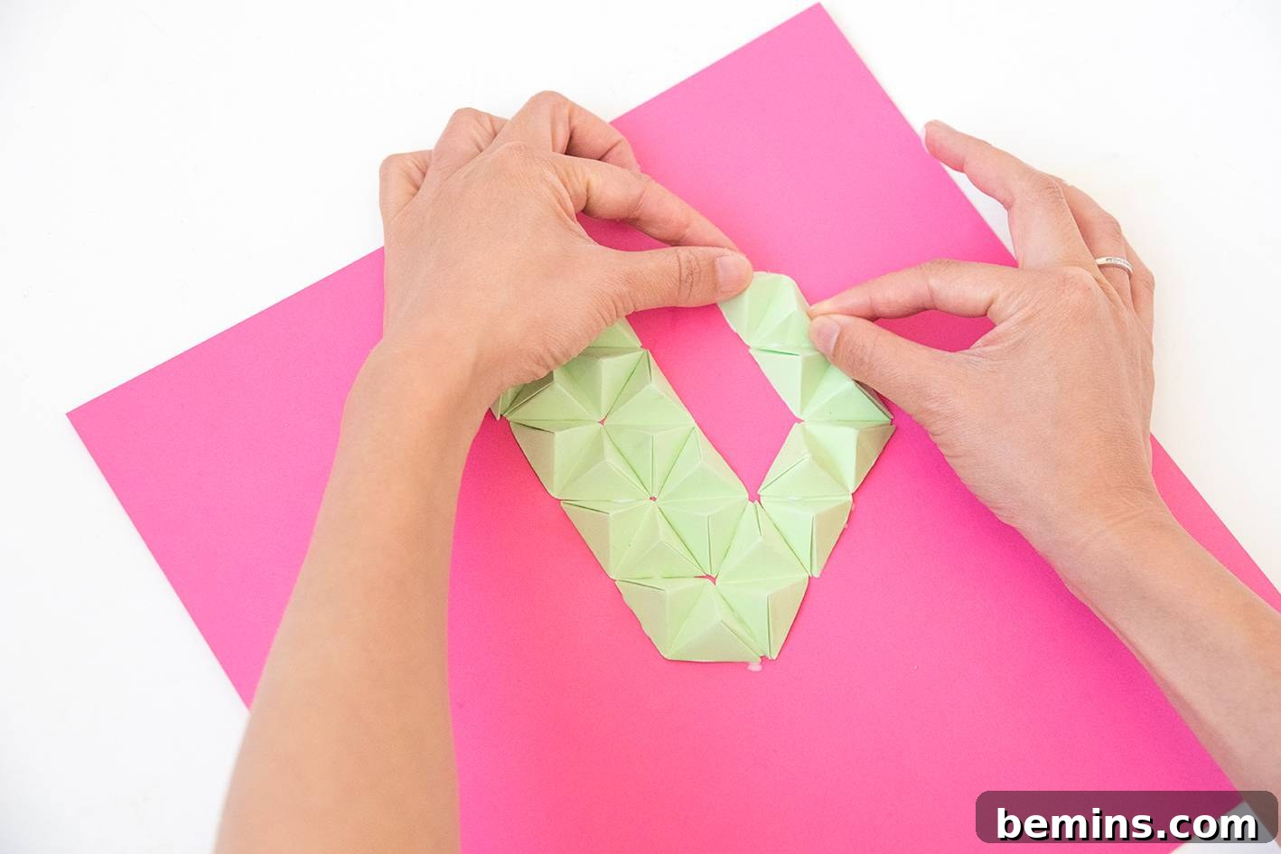 Gluing the Origami Pyramids - Step 3