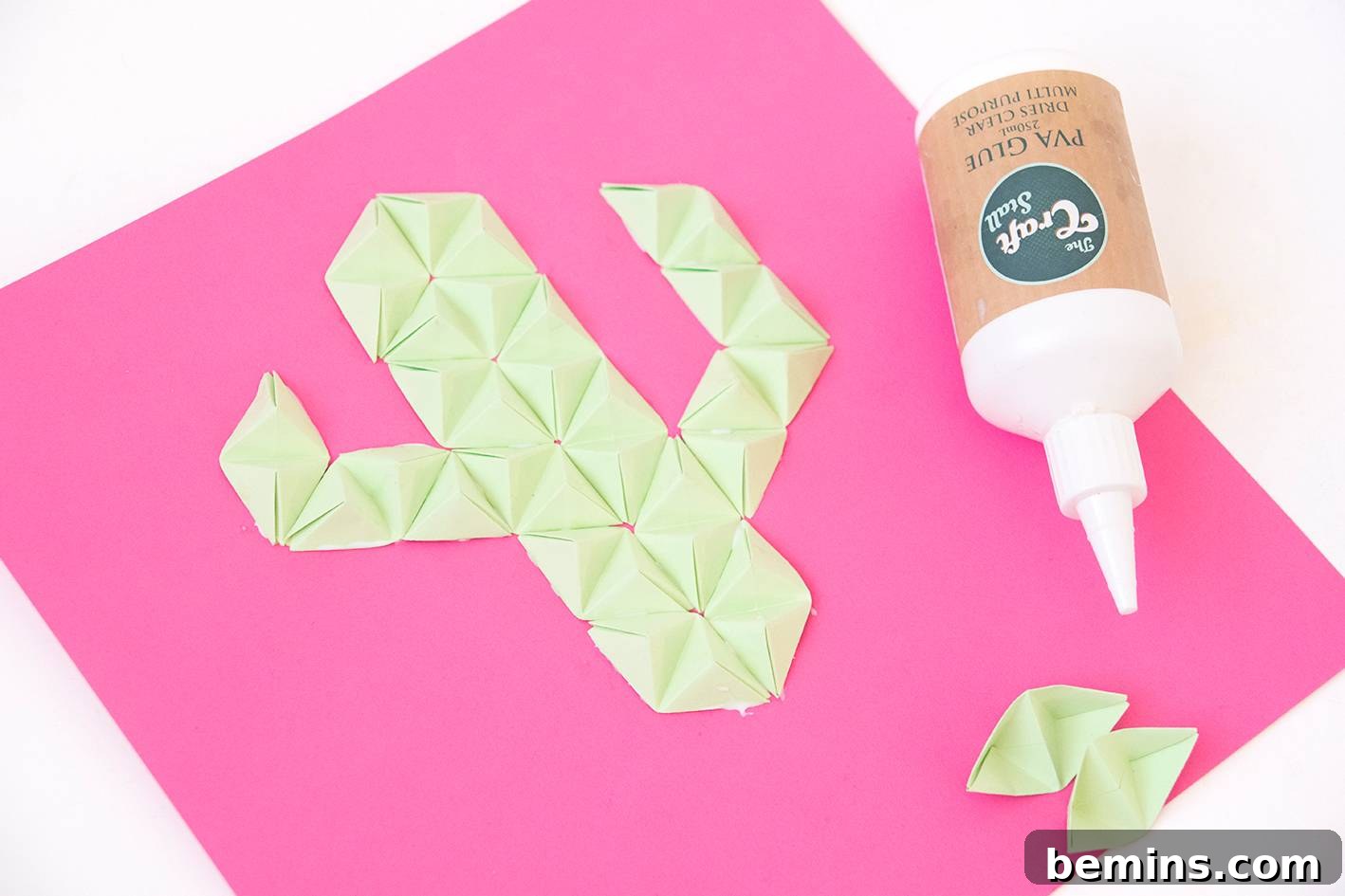 Gluing the Origami Pyramids - Step 4