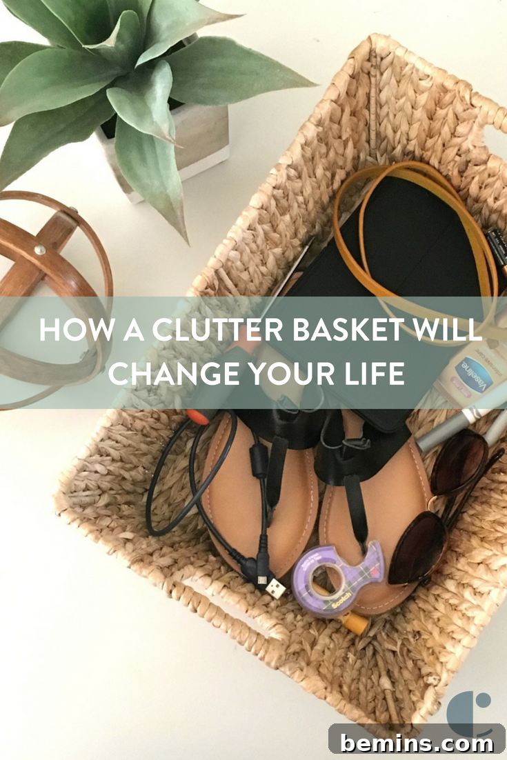A tidy room showcasing the effectiveness of the clutter basket tip.
