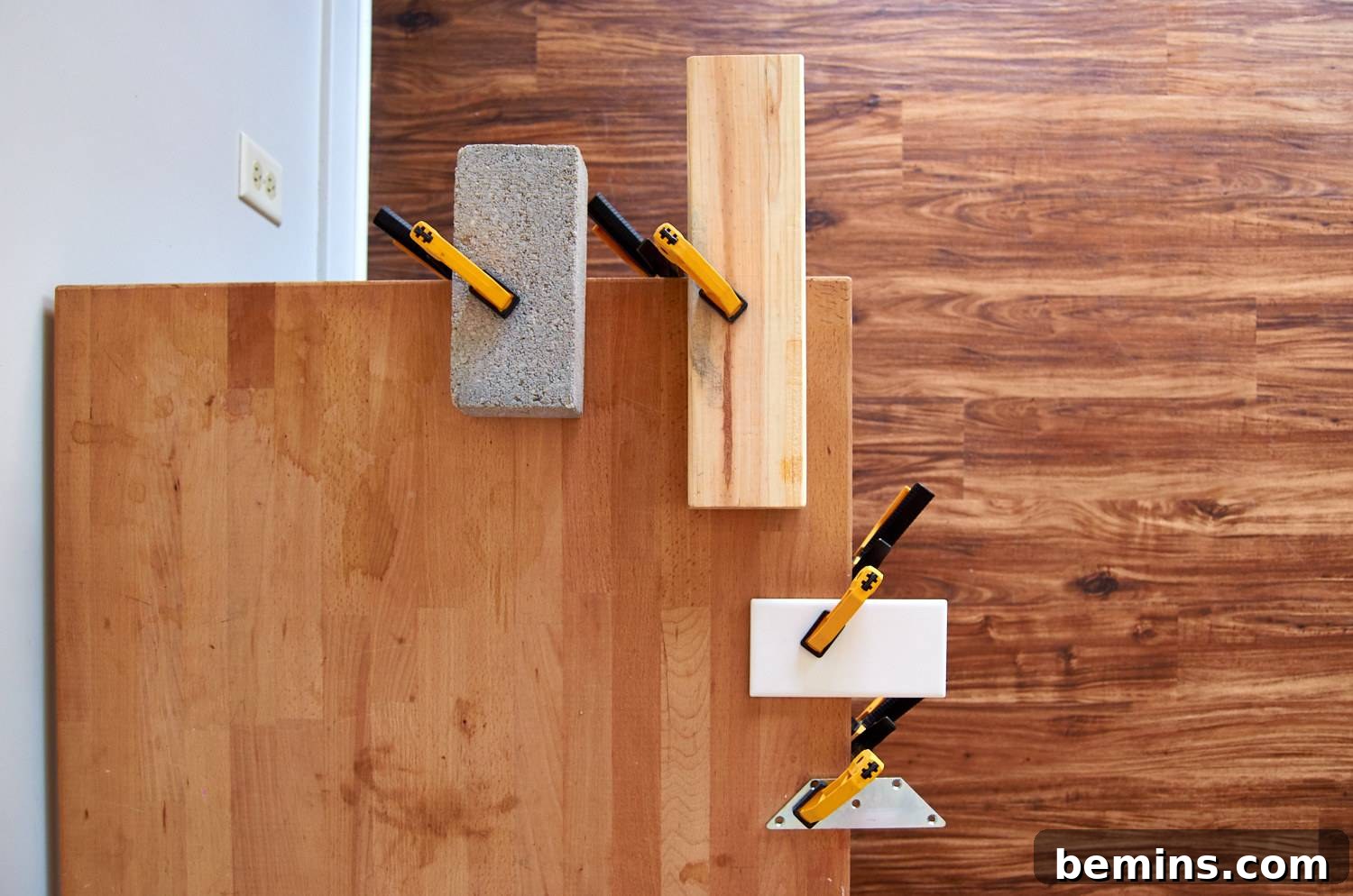 Clamps Holding Wood Pieces Together