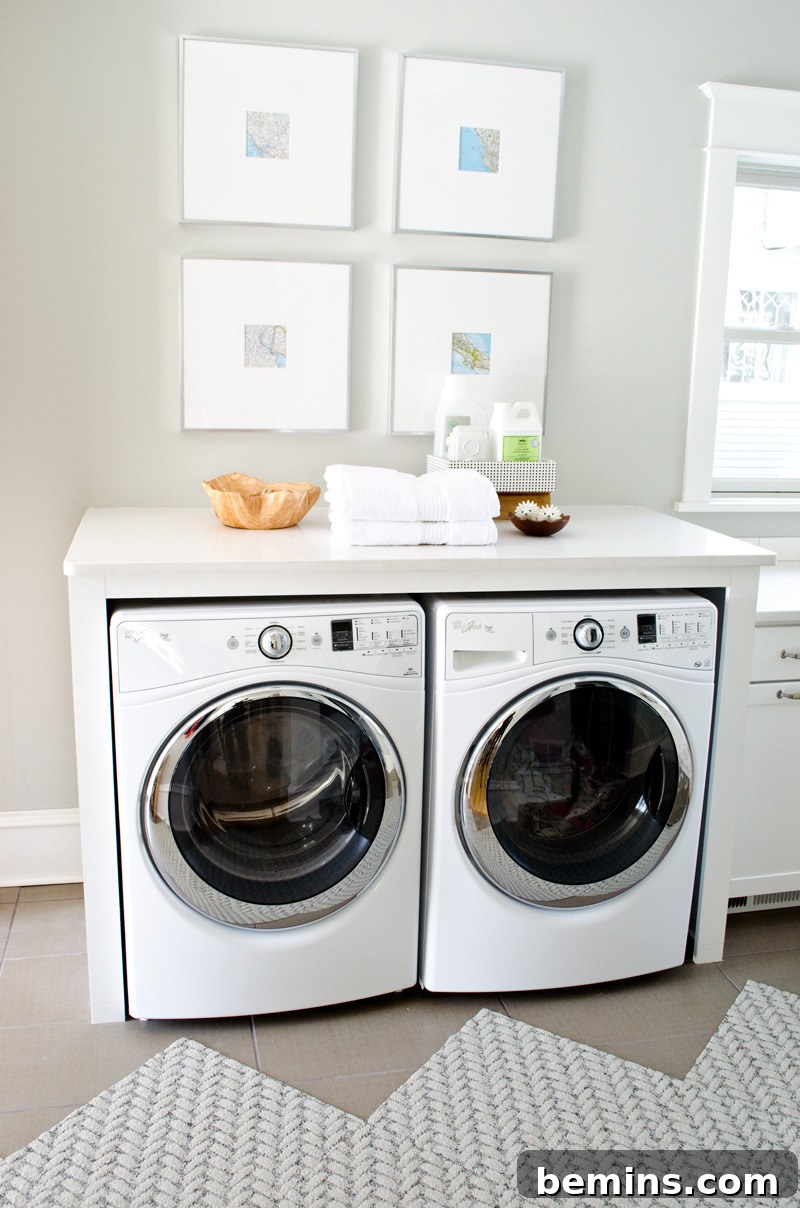 Clean and organized laundry room