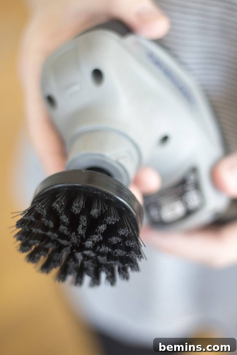 This Gadget Will Revolutionize Your Home Cleaning 5 Dremel Versa with the bristle brush attachment