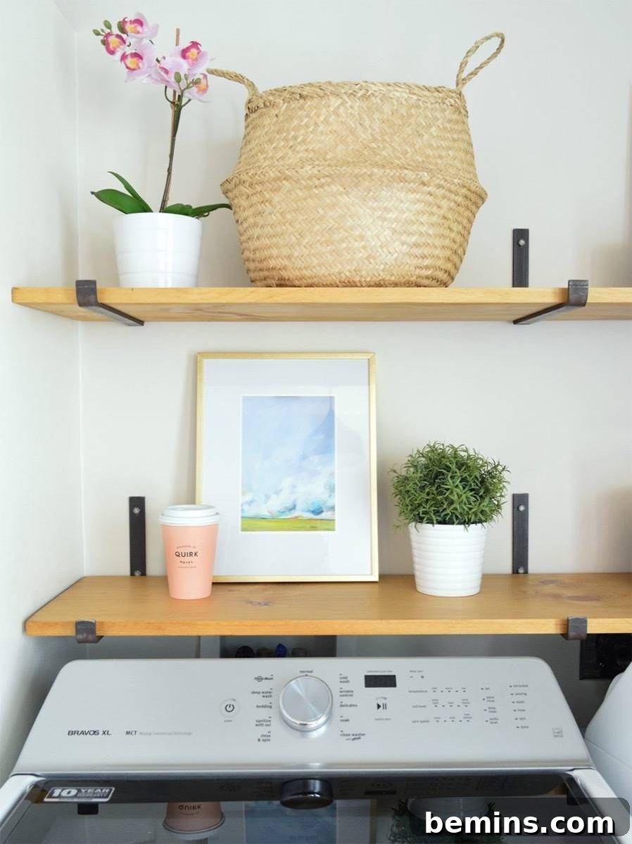 Laundry closet shelving