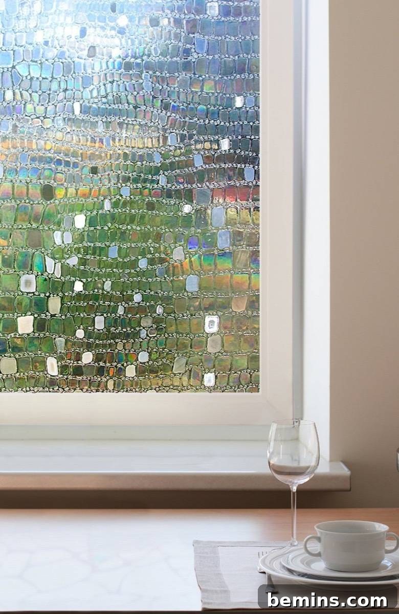 Static cling glass decoration