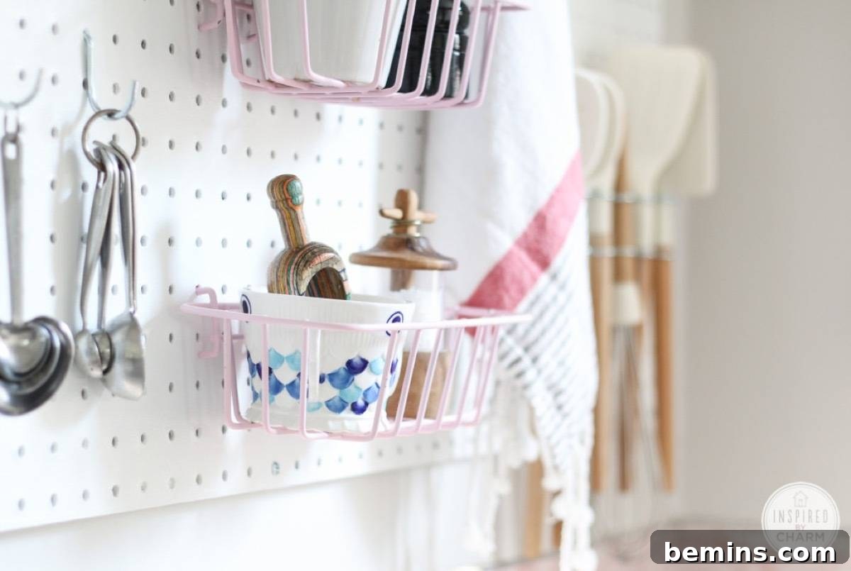 Pegboard wall storage