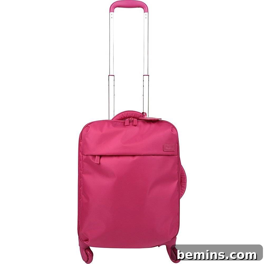 A carry-on suitcase
