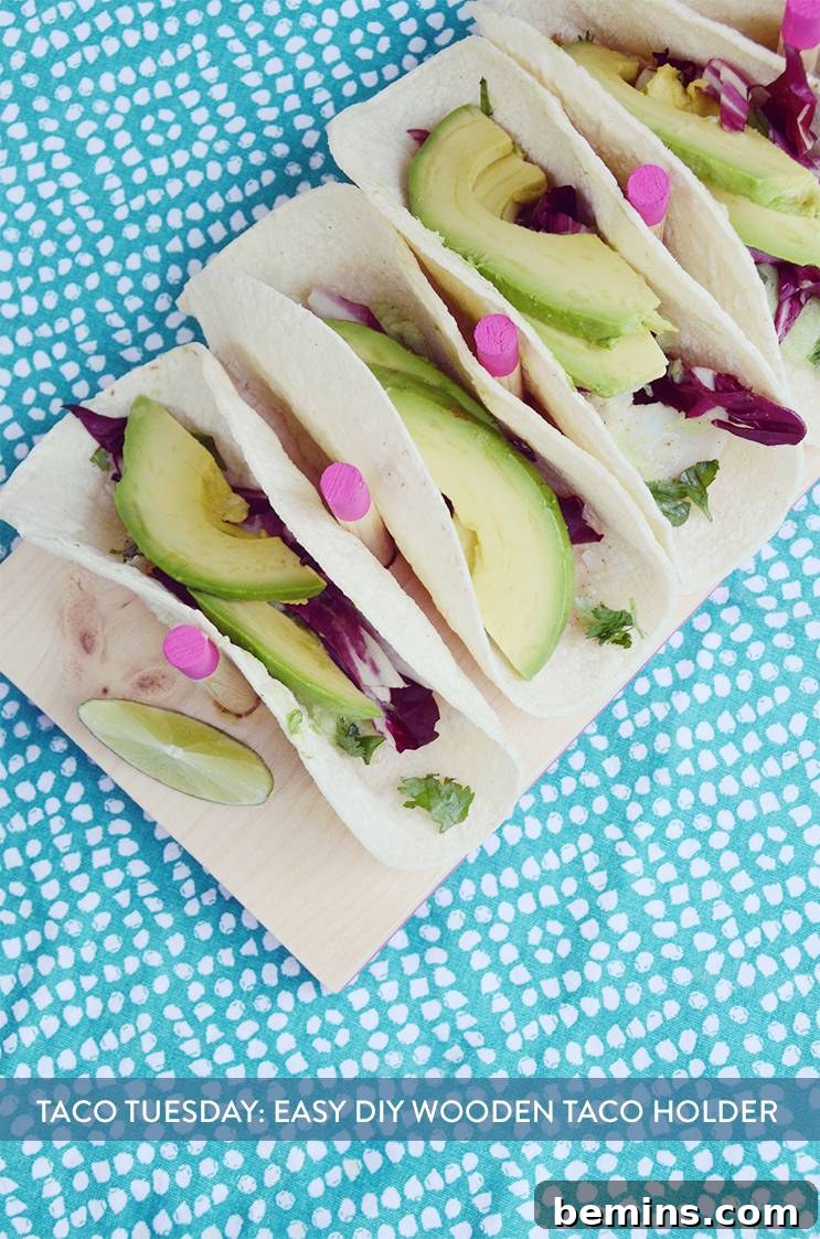 DIY Taco Tuesday: Build Your Own Wooden Taco Rack 12 Pinterest image for DIY Taco Holder