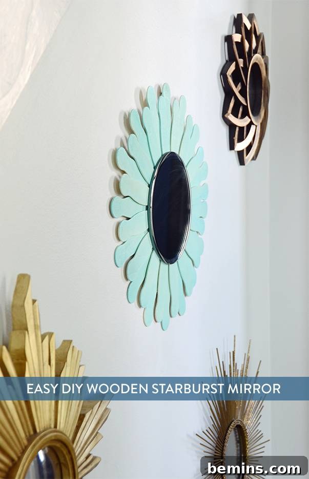 DIY Wooden Starburst Mirror - Share on Pinterest