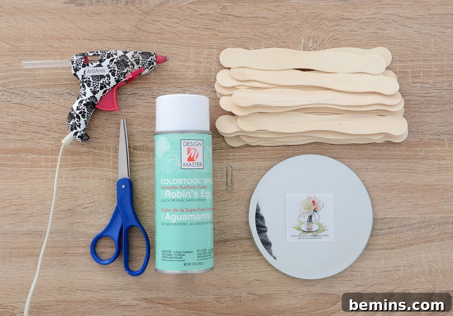 Materials for DIY Wooden Starburst Mirror