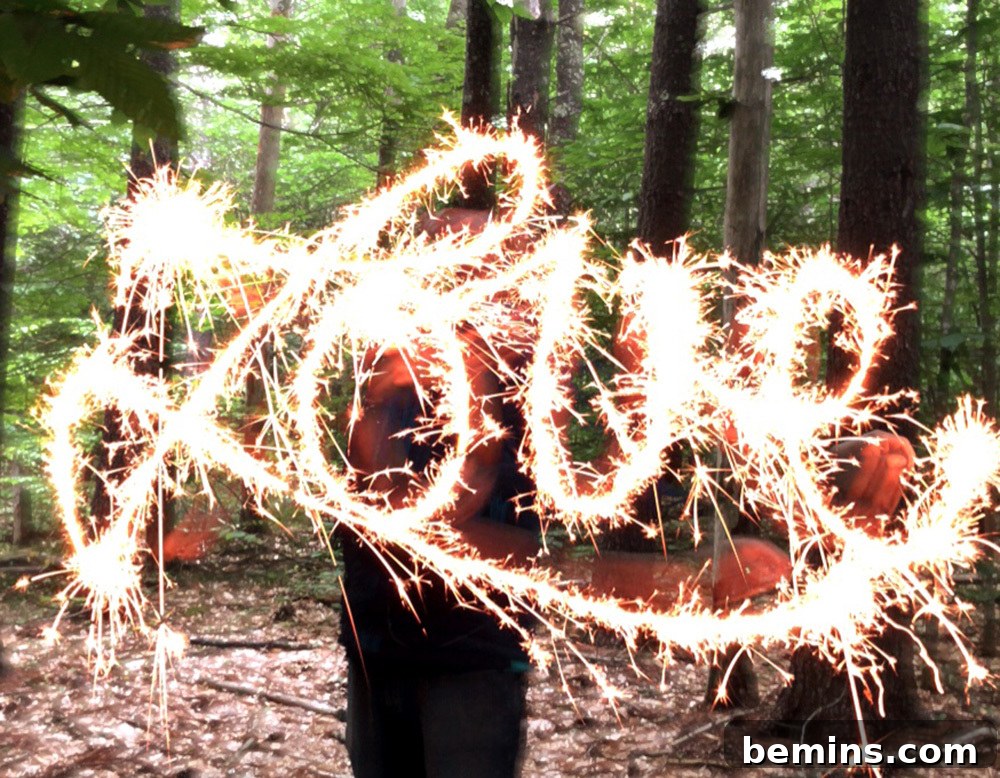 Capturing Magical Sparkler Moments with Your Phone 3 Sparkler pictures illustrating light writing in the air