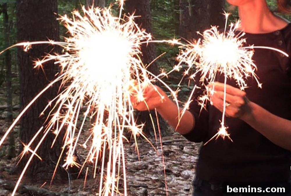 Capturing Magical Sparkler Moments with Your Phone 4 Group of people holding sparklers, creating a festive atmosphere