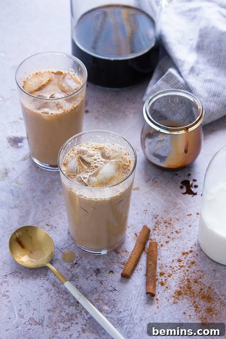 Cinnamon mocha cold brew coffee