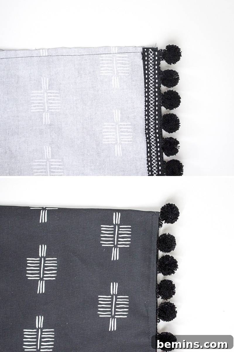 Crafting a Chic Body Pillow Cover: A DIY Guide 8 Top stitching fringe to a body pillow cover