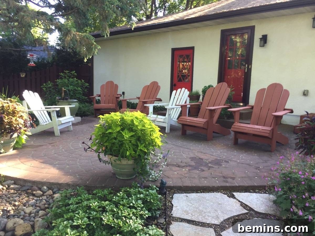 Summer-Ready Patio: A Fast & Fun Refresh 11 outside patio with spring style patio chairs mixed with white and orange