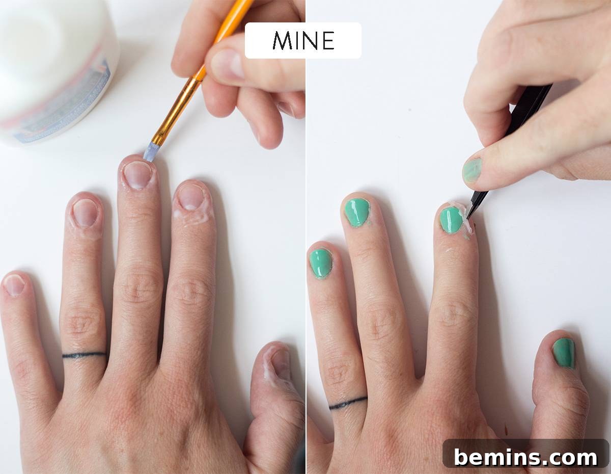 Do Pinterest Beauty Hacks Really Deliver? 18 Using white glue to paint inside the lines of your fingernails