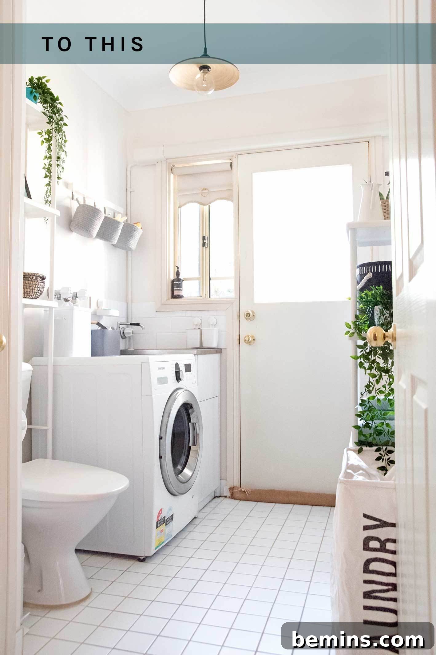 Laundry Room Makeover: Smart Storage Solutions 3 After photo of our newly organized laundry room