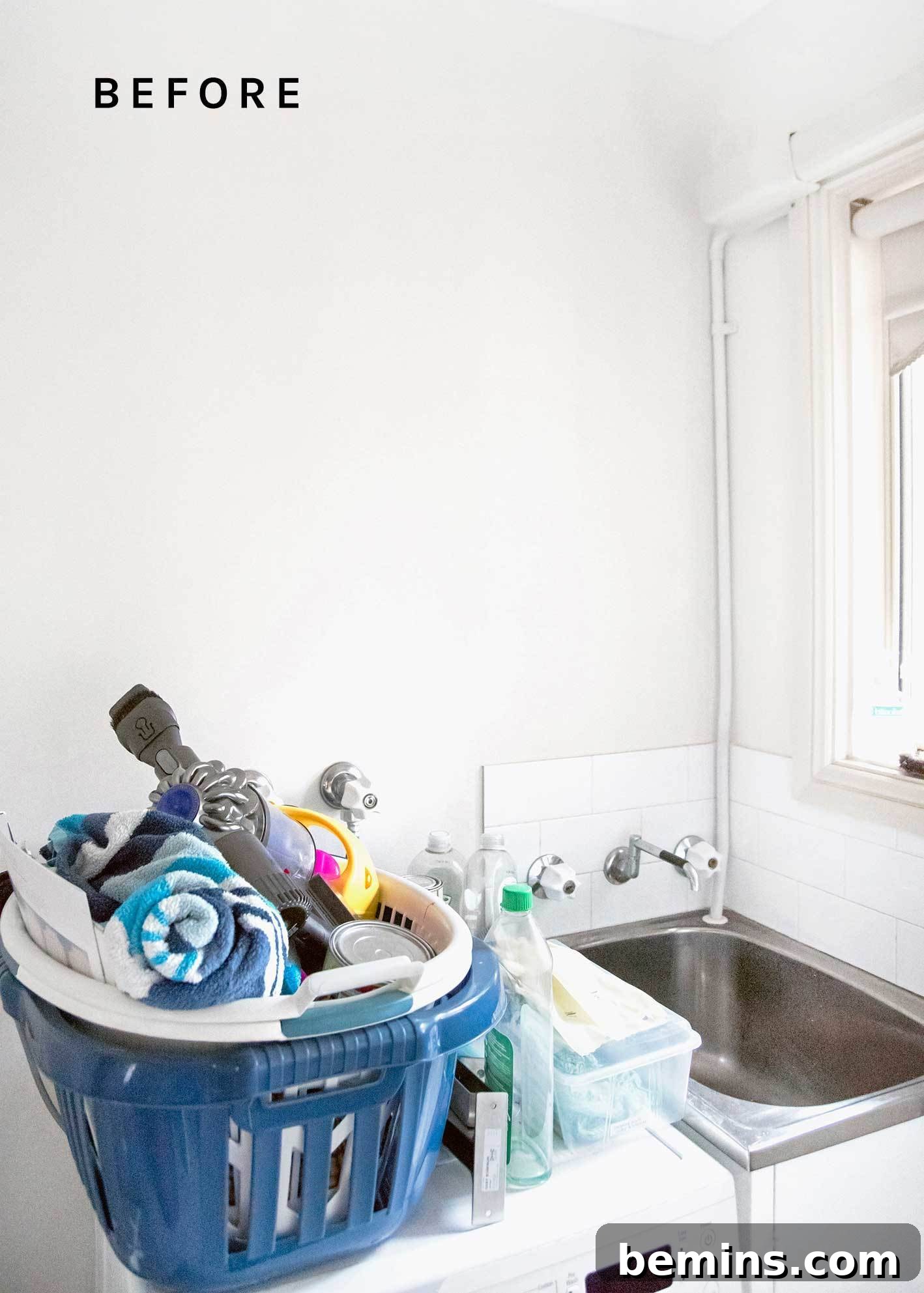 Laundry Room Makeover: Smart Storage Solutions 4 Before we applied laundry room storage ideas to our cluttered utility room
