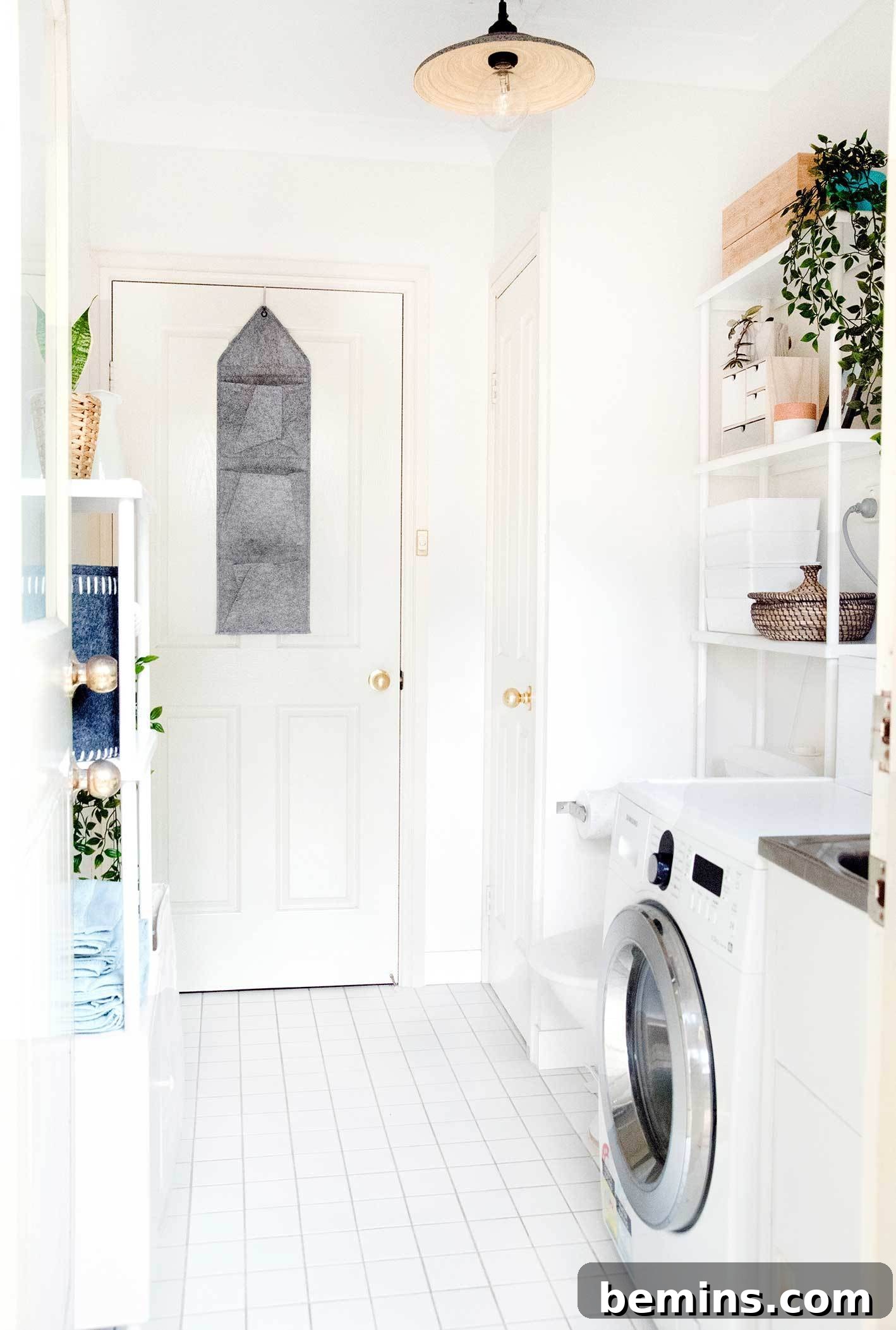 Laundry Room Makeover: Smart Storage Solutions 8 Hanging storage on back of door
