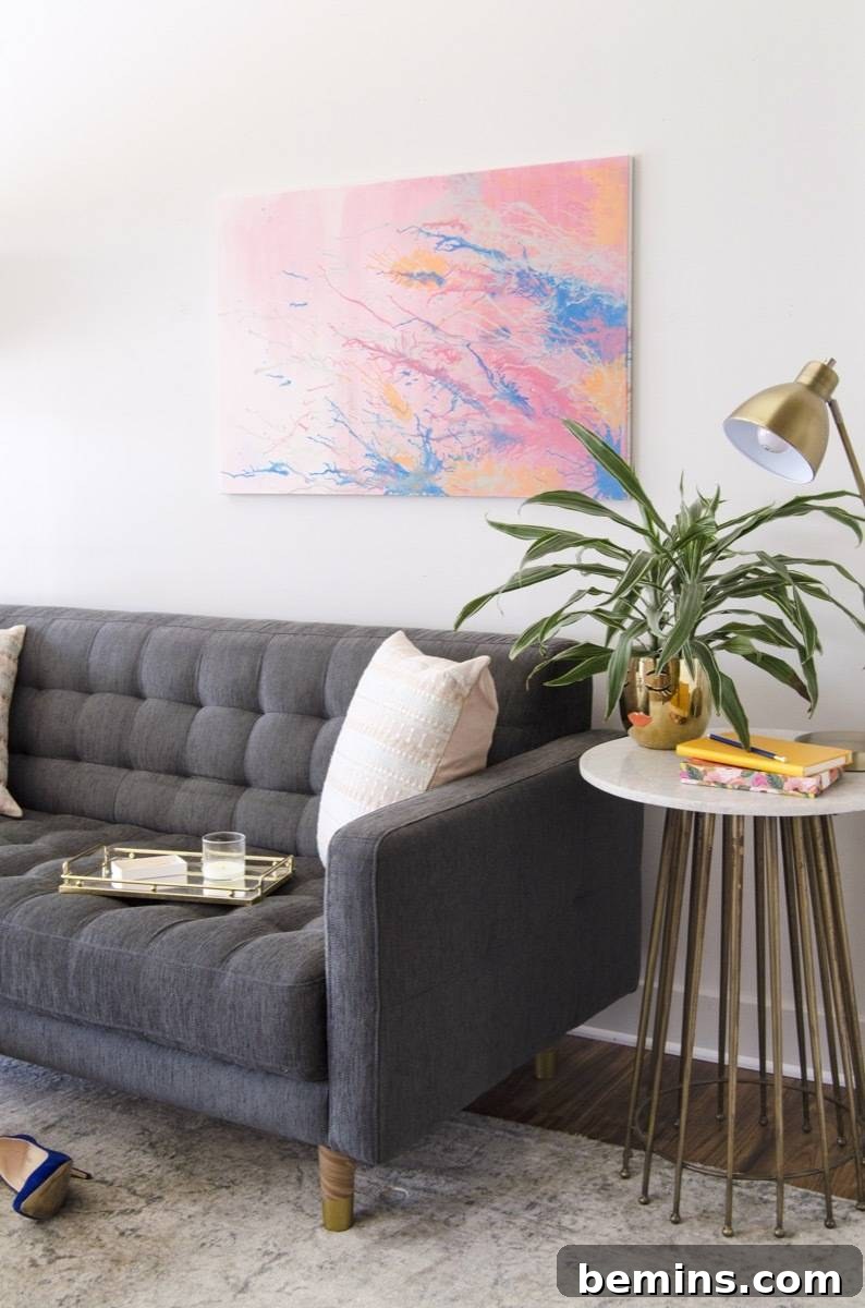 Full view of DIY abstract wall art