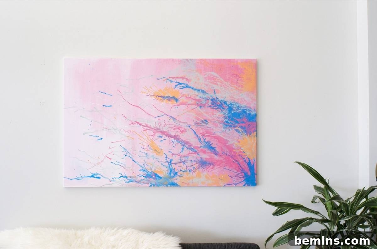Detail shot of abstract wall art