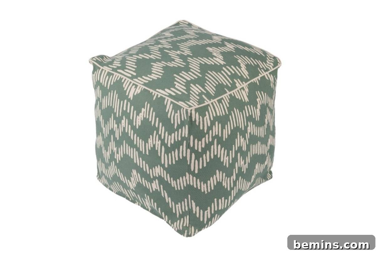 Somerset green pouf from Living Spaces