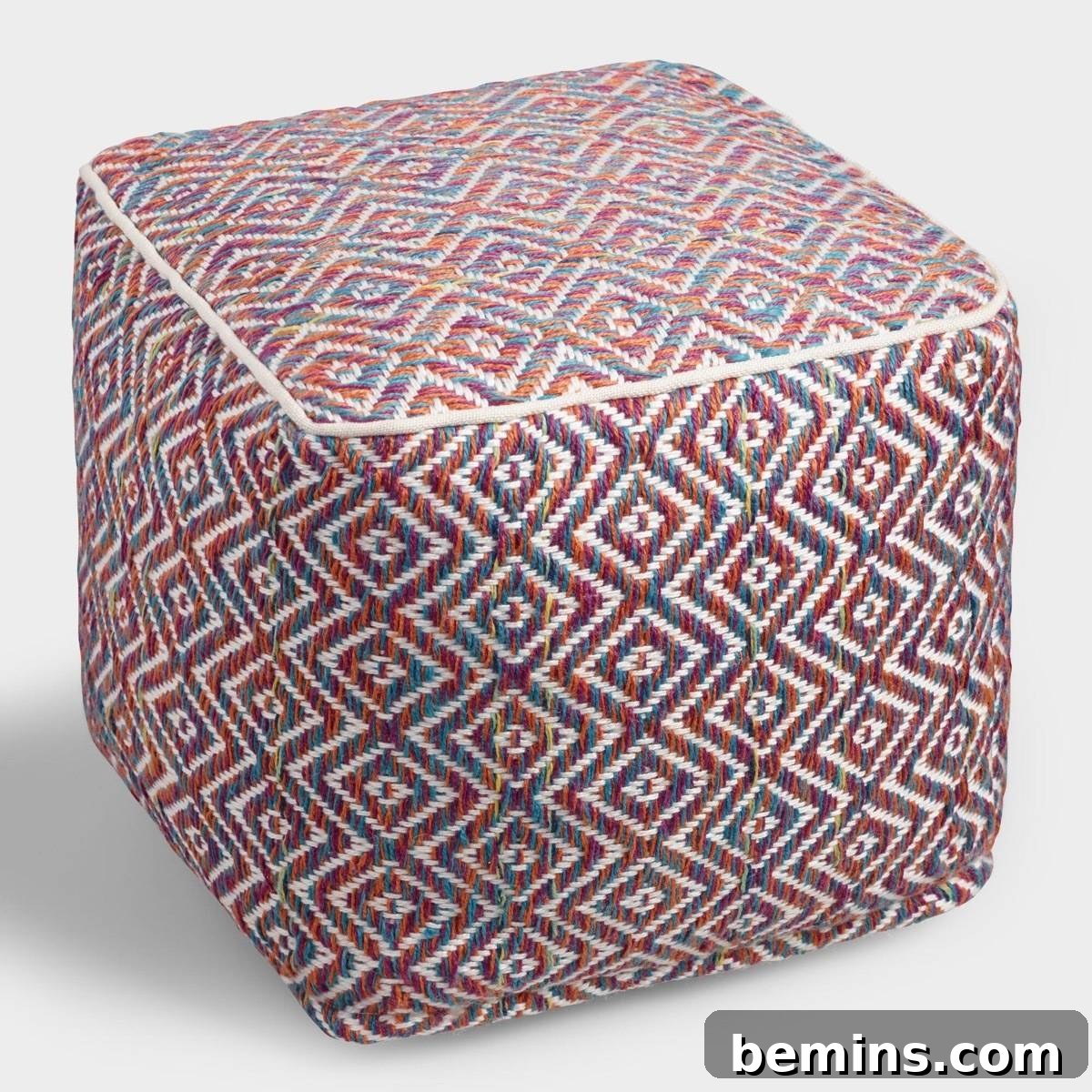 Multicolor knit pouf from Cost Plus World Market