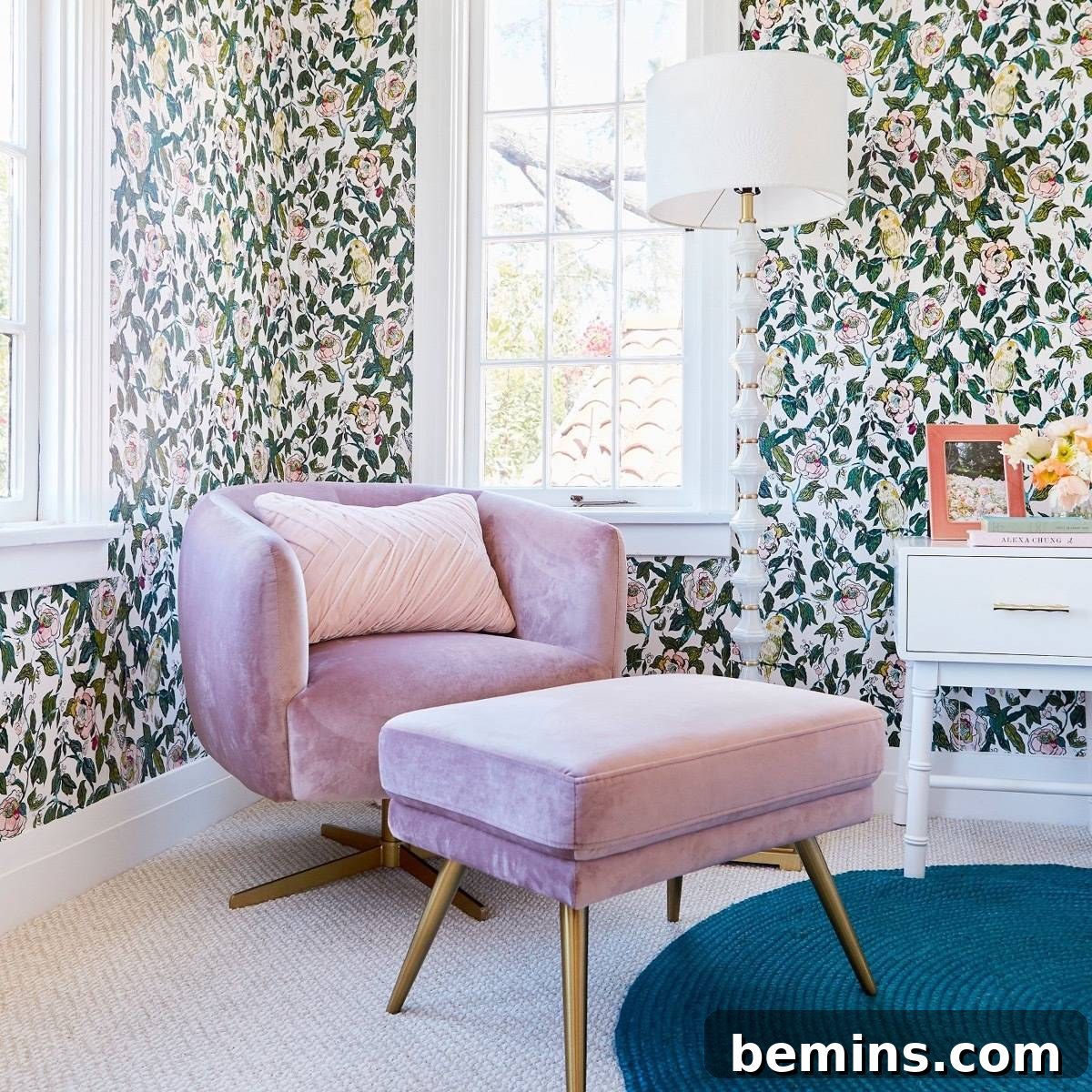 Velvet ottoman from Target