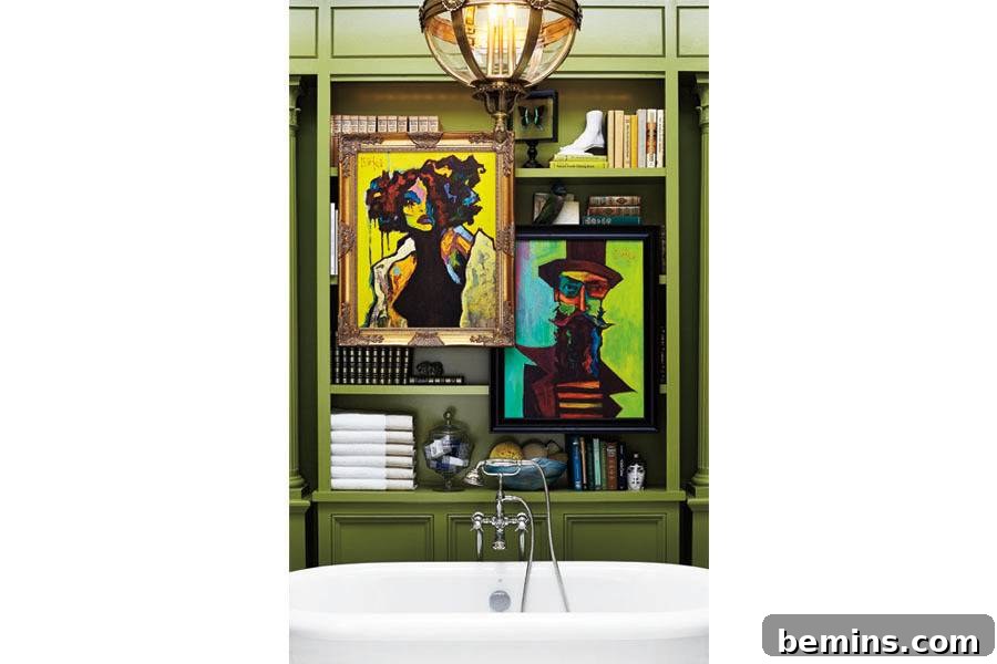 Bathroom with classic artwork and sophisticated decor