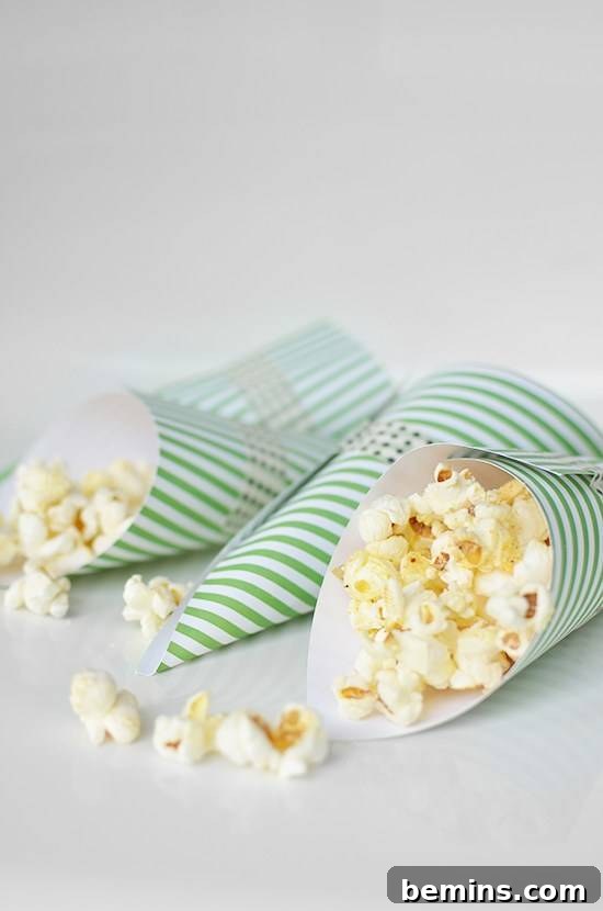 DIY popcorn cones for movie night