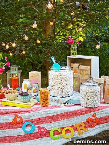 Movie night concession stand setup